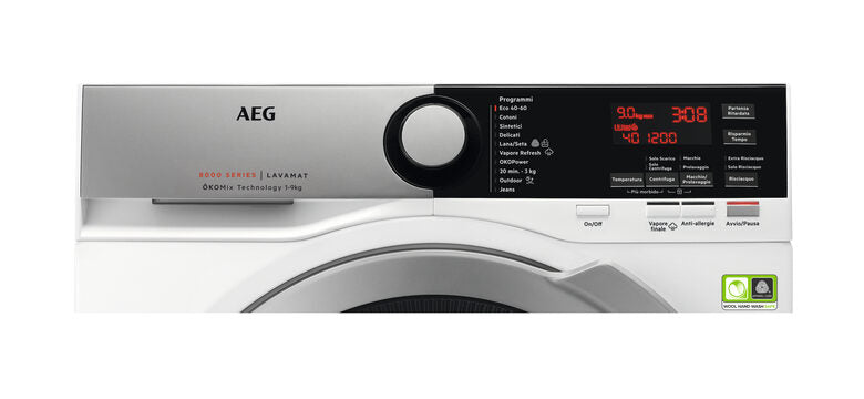 AEG L8FEE94SG lavatrice Caricamento frontale 9 kg 1400 Giri/min A Argento