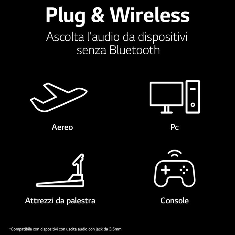 LG TONE Free FP9 - Cuffie True Wireless Bluetooth UVnano (Bianco)