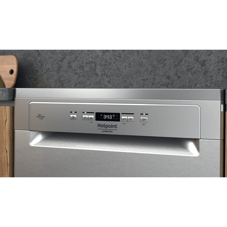 Hotpoint Ariston HA6FA14BN7A0X, Lavastoviglie 60cm, Classe A, 14 coperti, 3DZoneWash, 41dBA, Inox