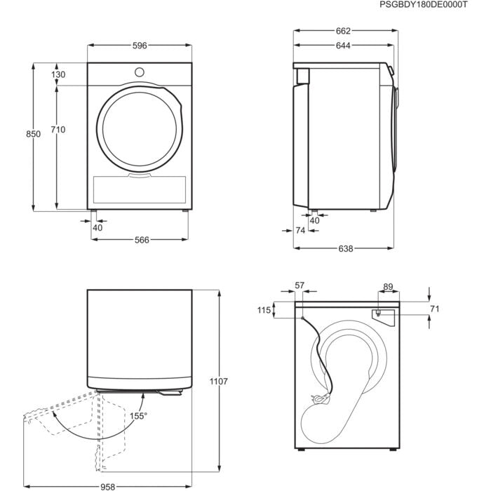 Electrolux EW8H292G asciugatrice Libera installazione Caricamento frontale 9 kg A++ Bianco
