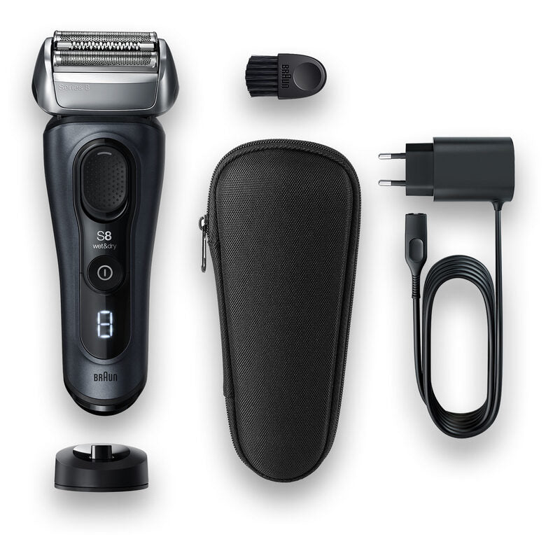 Braun Series 8 Rasoio 8413s Wet&Dry con custodia da viaggio, Grigio
