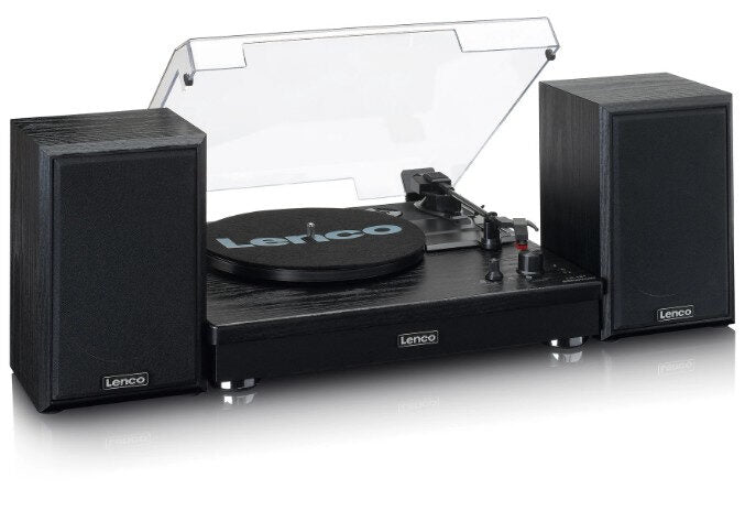 Lenco LS-101BK piatto audio Giradischi con trasmissione a cinghia Con Diffusori Acustici Separati 10W X 2