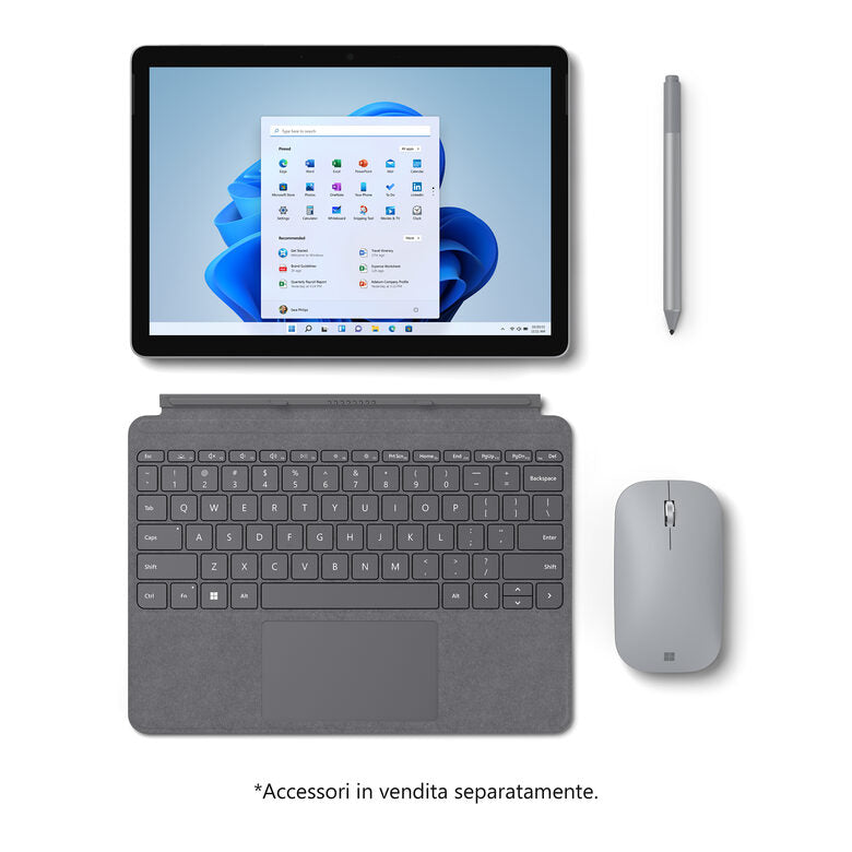 Microsoft Surface Go 3 – 10,5" Processore dual-core Intel® Pentium® Gold 6500Y 8GB/128GB Wi-Fi Platino