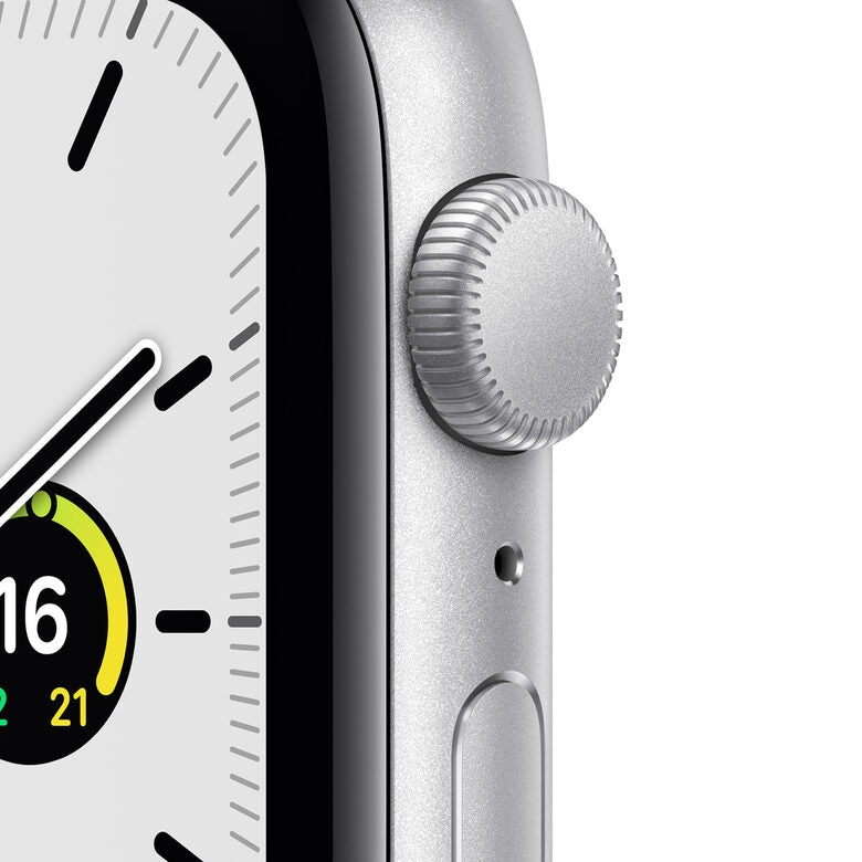 Apple Watch SE GPS, 44mm Cassa in Alluminio color Argento con Cinturino Sport Azzurro