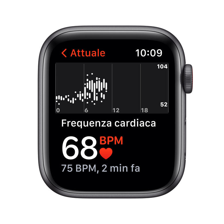 Apple Watch SE GPS + Cellular, 44mm Cassa in Alluminio Grigio scuro con Cinturino Sport Mezzanotte