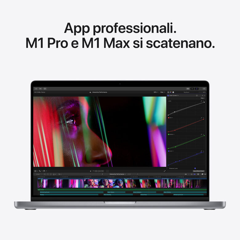 Apple MacBook Pro 16" chip M1 Pro 10‑core CPU 16‑core GPU 512GB SSD Grigio Siderale