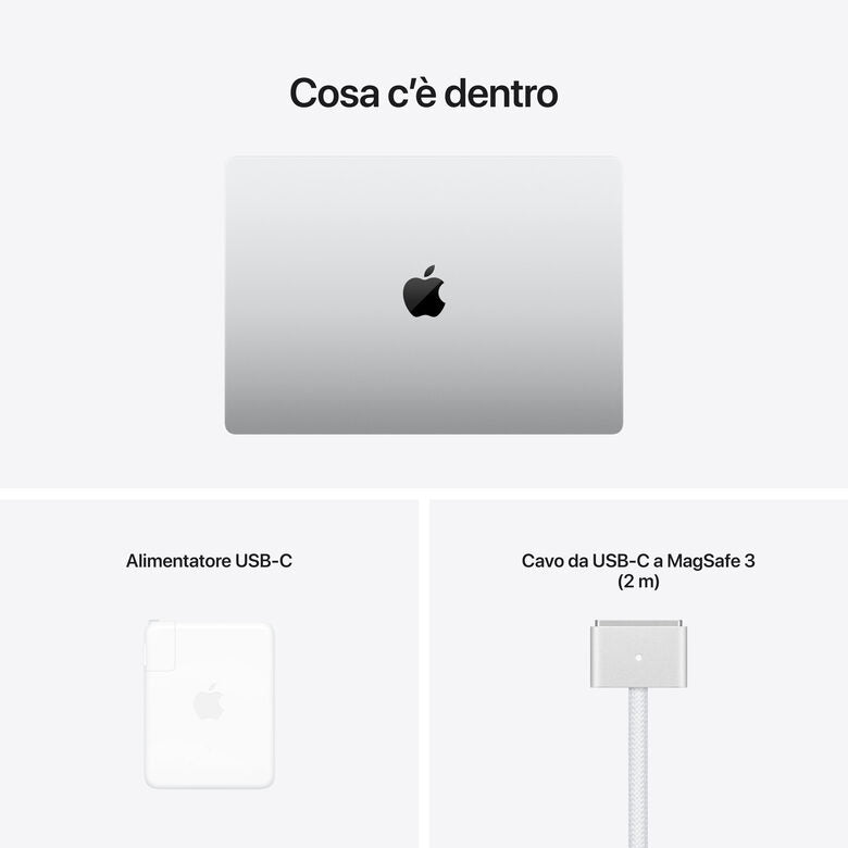 Apple MacBook Pro 16" chip M1 Pro 10‑core CPU 16‑core GPU 512GB SSD Argento
