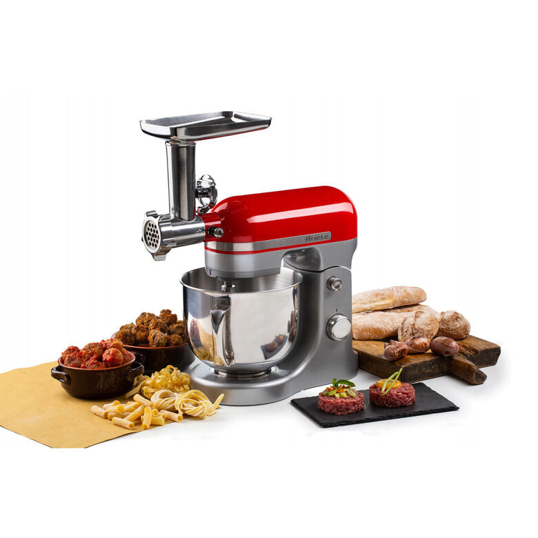 Ariete 4079 Accessorio tritacarne, insaccati e trafila pasta, Kit completo di accessori per Impastatrice Moderna di mod. 1589, Grigio