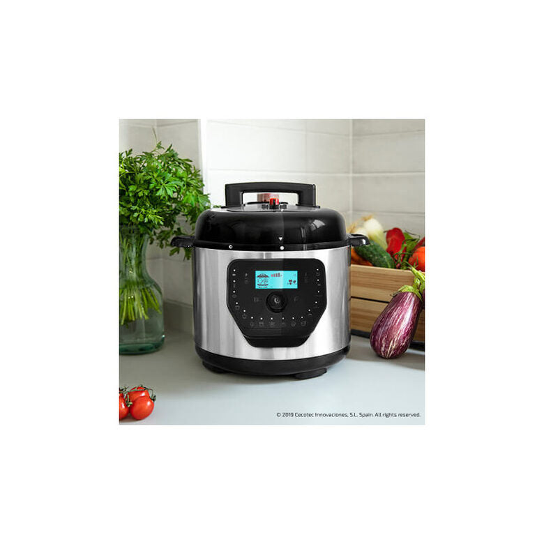 Cecotec Olla GM H Deluxe 6 L Pentola Nero, Acciaio inossidabile