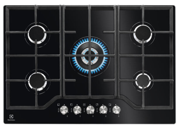 Electrolux Piano cottura gas EGG7536K Nero griglie in Piattina smaltata