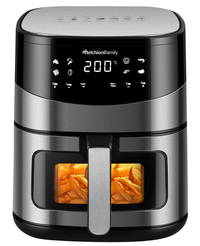 Melchioni Friggitrice a aria Arianna con doppia resistenza capacità 6,2 lt potenza 2000W