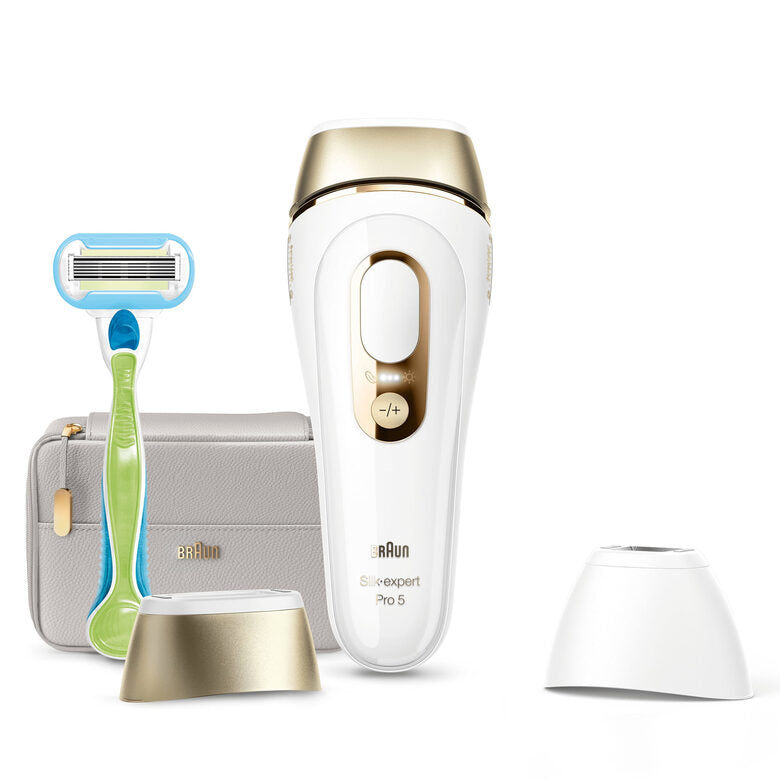 Braun Silk-expert Pro Silk expert Pro 5 PL5154 Epilatore A Luce Pulsata Donna, Per La Rimozione Permanente Dei Peli Visibili A Casa Tua, Bianco/Oro