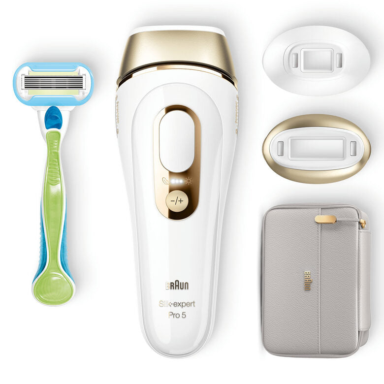Braun Silk-expert Pro Silk expert Pro 5 PL5154 Epilatore A Luce Pulsata Donna, Per La Rimozione Permanente Dei Peli Visibili A Casa Tua, Bianco/Oro