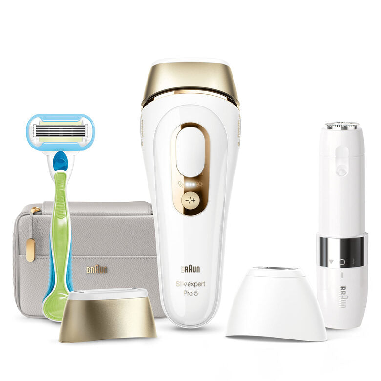 Braun Silk-expert Pro Silk expert Pro 5 PL5159, Epilatore A Luce Pulsata Donna, Per La Rimozione Permanente Dei Peli Visibili A Casa Tua, Bianco/Oro