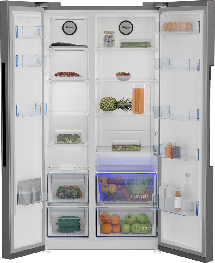 Beko GN1603140XBN frigorifero side-by-side Libera installazione 580 L E Acciaio inossidabile