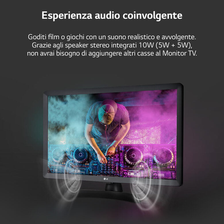 LG 24TQ520S Televisione Smart TV 24 Pollici Led WebOs Nero