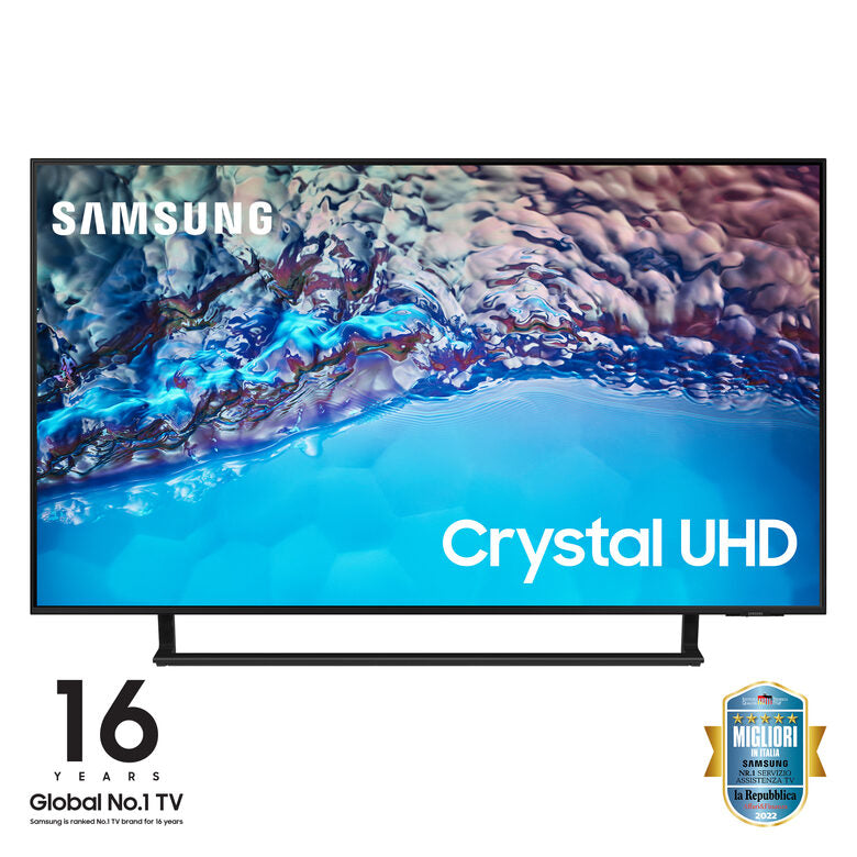 Samsung Series 8 TV Crystal UHD 4K 43” UE43BU8570 Smart TV Wi-Fi Black, Ultra sottile, Colori reali, Gaming mode, Suono dinamico