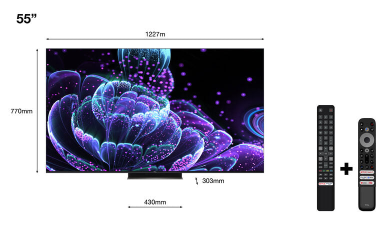 TCL Serie C83 Mini LED 55" 55C835 audio Onkyo 2.1 Google TV