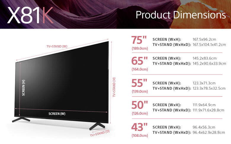 Sony KD-50X81K Televisione Smart TV 50 Pollici Led 4K Uhd Hdr Google TV Perfect For Playstation Bravia Core