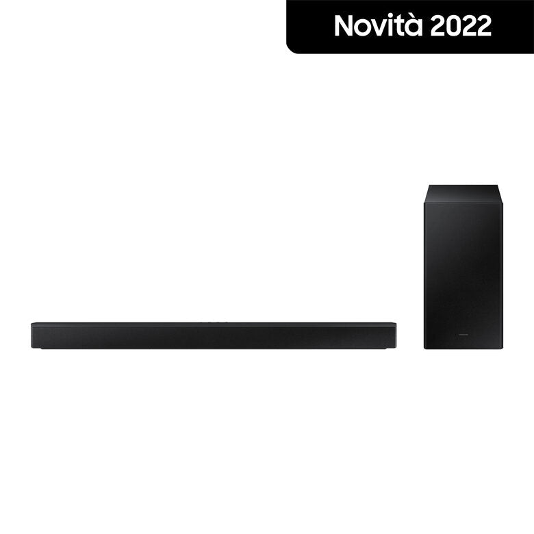 Samsung Soundbar HW-B450/ZF con subwoofer 2.1 canali 300W, bassi profondi, effetto surround, suone ottimizzato, unico telecomando