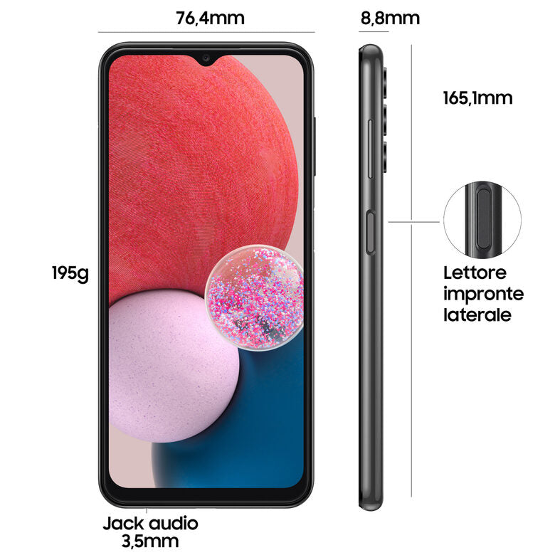 Samsung Galaxy A13 16,8 cm (6.6") Doppia SIM Android 12 4G USB tipo-C 4 GB 64 GB 5000 mAh Nero