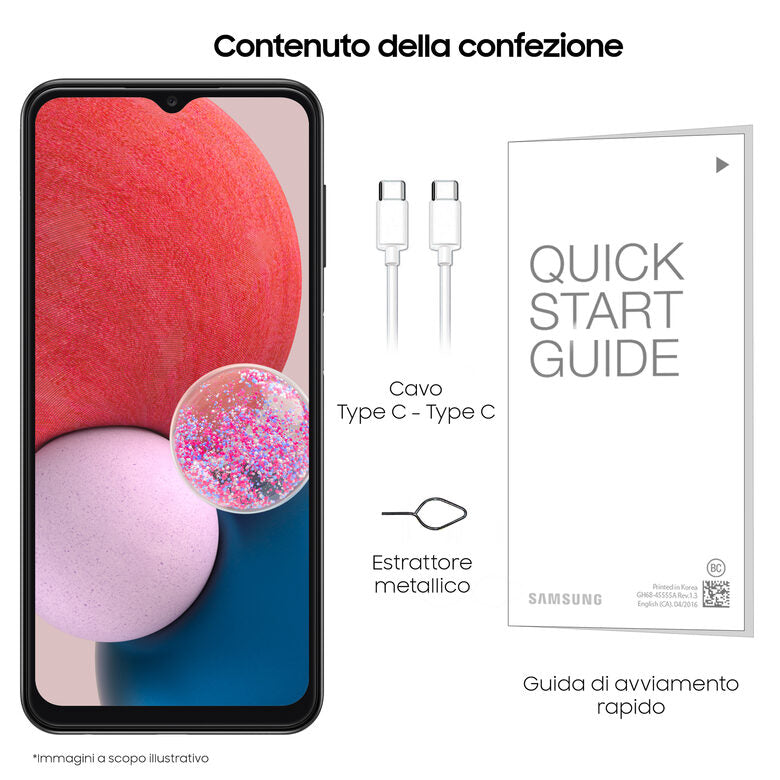 Samsung Galaxy A13 16,8 cm (6.6") Doppia SIM Android 12 4G USB tipo-C 4 GB 64 GB 5000 mAh Nero
