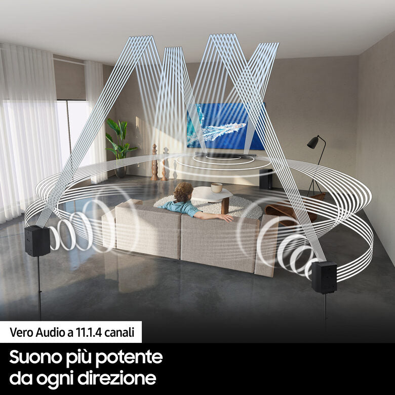 Samsung Soundbar HW-Q990B/ZF con subwoofer e speaker 11.1.4 canali 656W, audio 3D wireless ottimizzato, effetto cinema surround