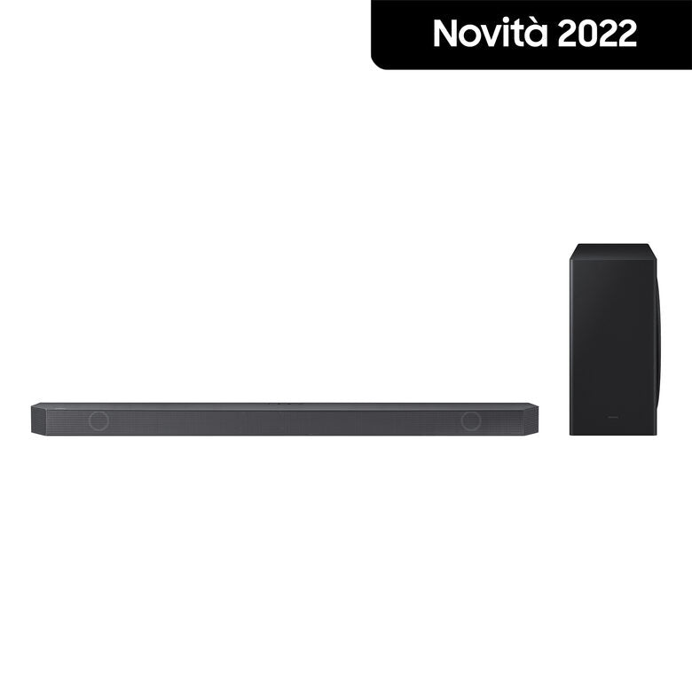 Samsung Soundbar HW-S800B/ZF con subwoofer 3.1.2 canali 330W, audio 3D, effetto cinema surround, gaming mode, design ultra sottile