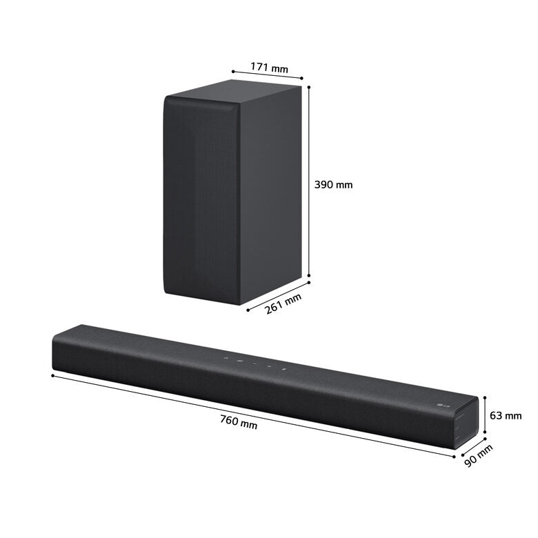LG Soundbar S60Q 300W 2.1 canali, Dolby Atmos Virtual, 4K Pass Through