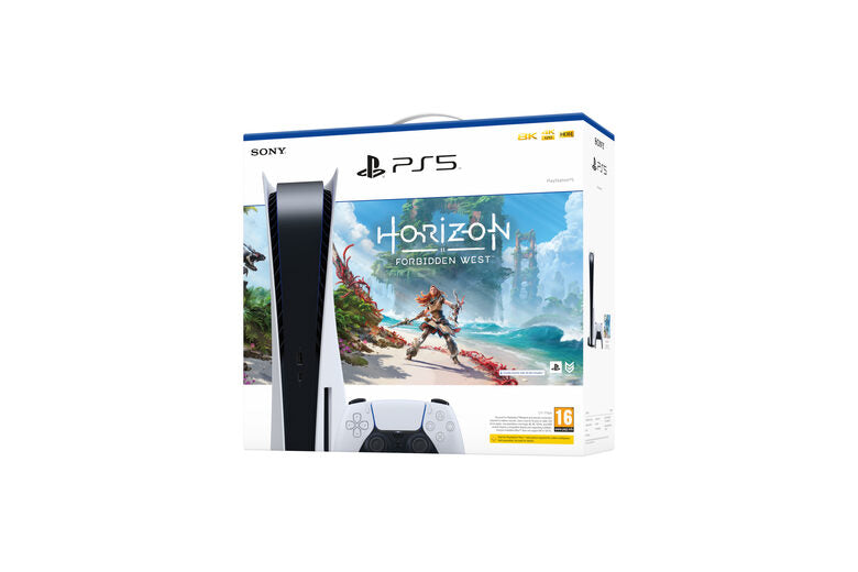 Sony PlayStation 5 Standard + Horizon Forbidden West 825 GB Wi-Fi Nero, Bianco