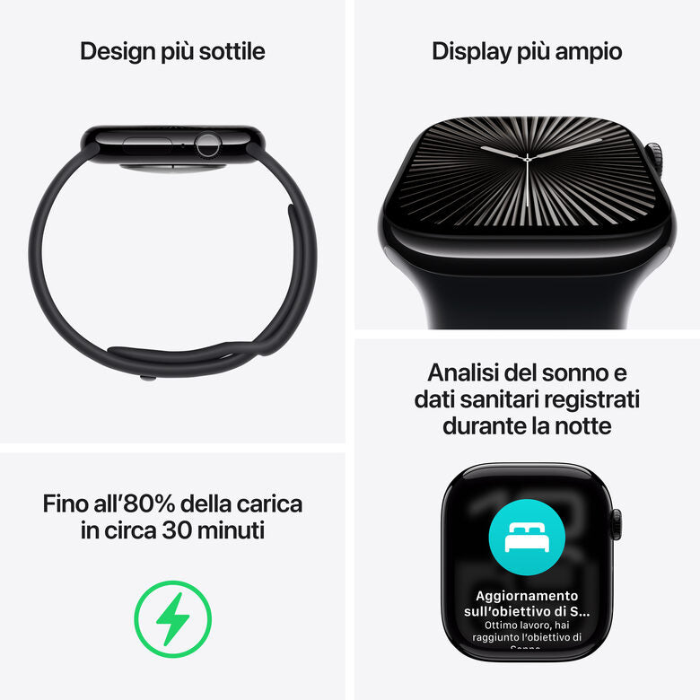 Apple Watch Series 10 Serie 10 GPS 42mm Cassa in Alluminio color Oro Rosa con Light Blush Sport Band - M/L