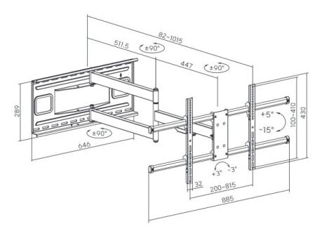 nuovaVideosuono 24LU092 Supporto TV a parete 2,03 m (80") Nero