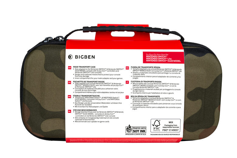 Bigben Interactive SWITCHPOUCHCAMO custodia per console portatile Custodia a sacchetto Nintendo Mimetico, Verde