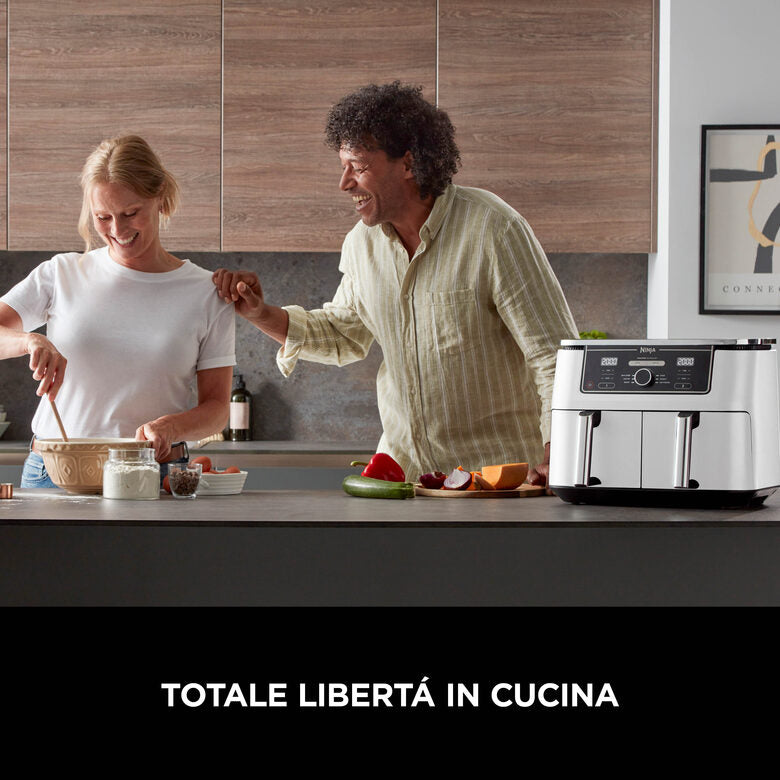 Ninja AF400EU Doppia 9,5 L Indipendente 2470 W Friggitrice ad aria calda Bianco