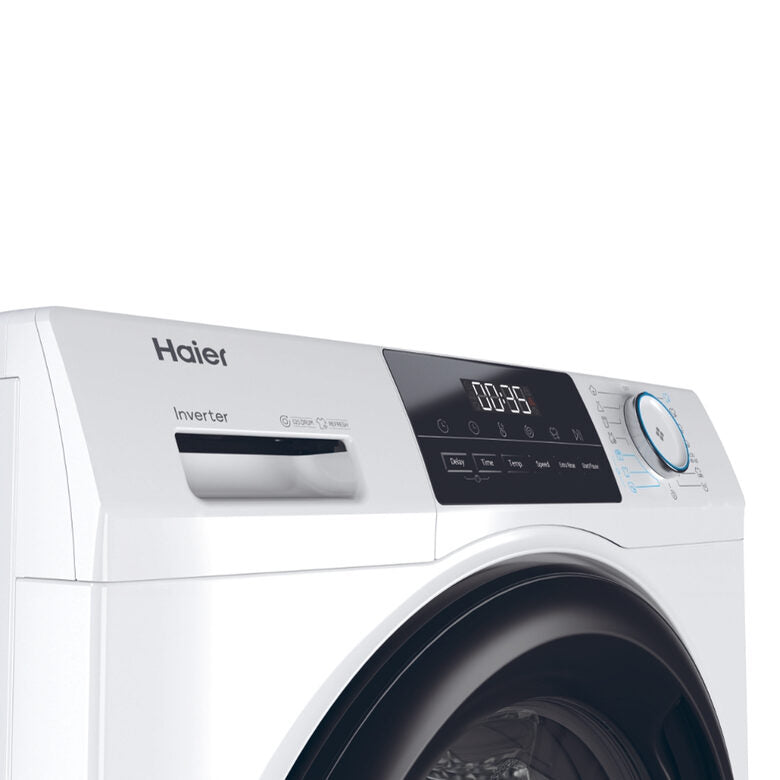 Haier HW80-BP14929A-S I-Pro Serie 1 Lavatrice A Libera Installazione 8 Kg, 1400 Giri, AI Power Drive Inverter Motor, Pillow Drum, Classe A, Bianco
