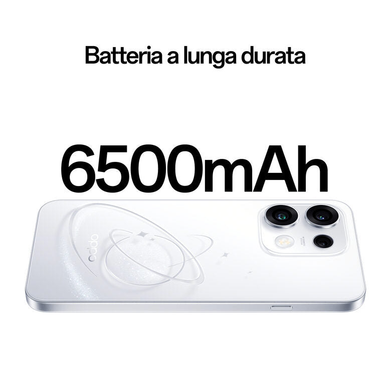 OPPO Reno16 F 5G AI Smartphone, Tripla fotocamera 50+8+50MP, Selfie 50MP, Display 6.57” 120HZ AMOLED FHD+, 6500mAh, RAM 8GB(Esp2GB/4GB/8GB)+ROM 256GB [Versione Italia], Pop White