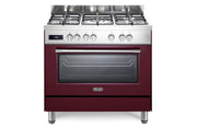 De’Longhi PRO 96 MR ED cucina Elettrico Gas Bordeaux, Rosso, Acciaio inox
