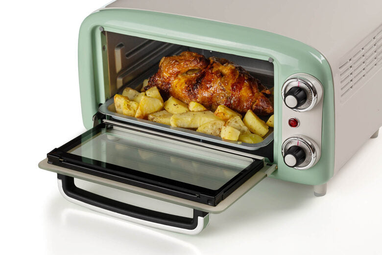 Ariete 3919 Forno Elettrico Vintage, 800W, Capacità 10L, Doppio vetro, Retrò, Verde