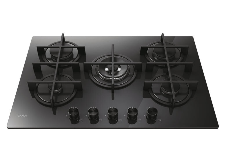 Candy CVG74WTB Piano Cottura Nero Da incasso 75 cm Gas 5 Fornello(i)