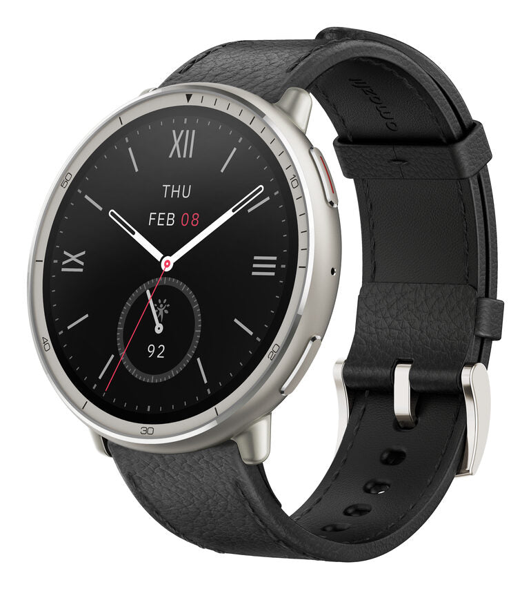 Amazfit Active 2 Round Premium secondo cinturino rosso in silicone Vetro zaffiro con display AMOLED Pagamento contactless Durata della batteria fino a 10 giorni 5 sistemi satellitari & mappe