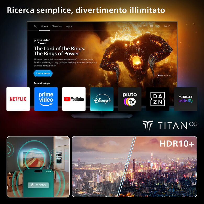 Philips Ambilight TV 65PUS8010 4K UHD LED 164cm 65" Smart TV Dolby Atmos Titan OS