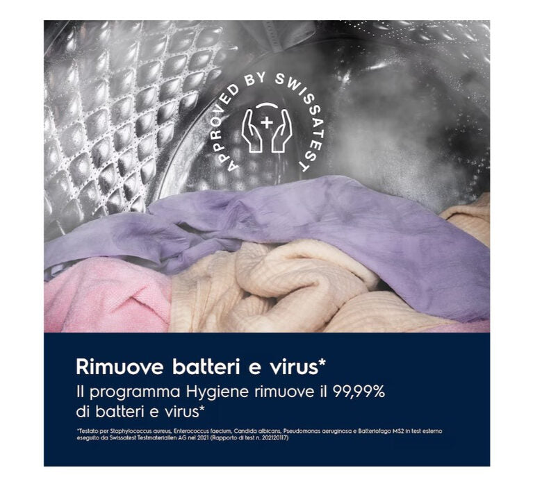 Electrolux EW6FBG19G Serie 600 Lavatrice A Libera Installazione 9 Kg, 1400 Giri, Motore Inverter+, Hygiene, Time Manager®, SensiCare, Classe A, Bianco