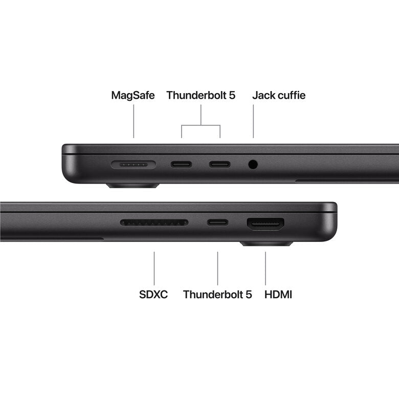 Apple MacBook Pro 14" M5 Pro chip 15‑core CPU 16‑core GPU, 24GB, 2TB SSD - Nero siderale