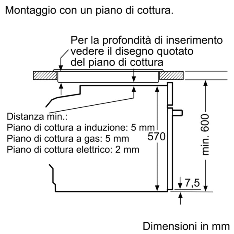 Bosch Serie 6 HRG5180S0 Forno con vapore da incasso 60 x 60 cm Acciaio Classe A