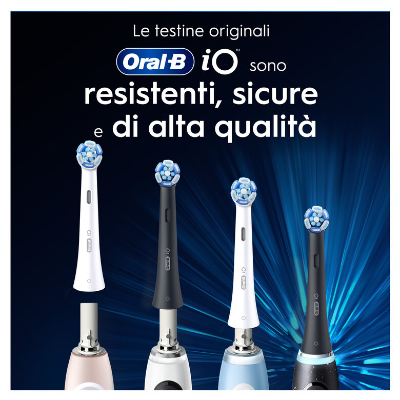 Oral-B Testine di Ricambio iO Series Ultimate Clean Black, testine rotonde di ricambio originali, con setole CrissCross per pulizia e rimozione della placca avanzate e in profondità, 3