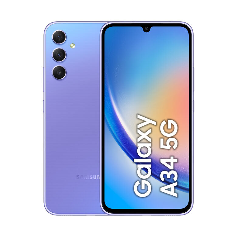 Samsung Galaxy A34 5G Display FHD+ Super AMOLED 6.6”, Android 13, 6GB RAM, 128GB, Doppia SIM, Batteria 5.000 mAh, Awesome Violet