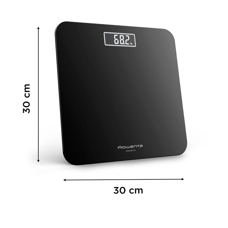 Rowenta Premiss 2.0, Bilancia da Bagno, Display LCD Facile da Leggere, Nero, BS1800
