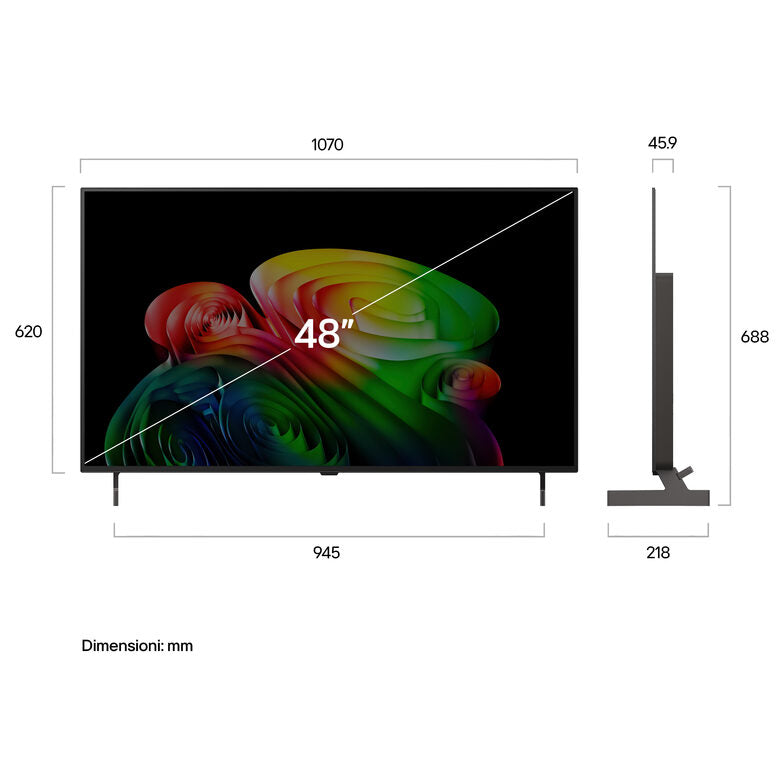 LG OLED AI 48'' Serie B6 OLED48B65LA, 4K, Nero perfetto, Dolby Vision, Processore α8 Gen3, 120Hz, G-Sync, SMART TV 2026