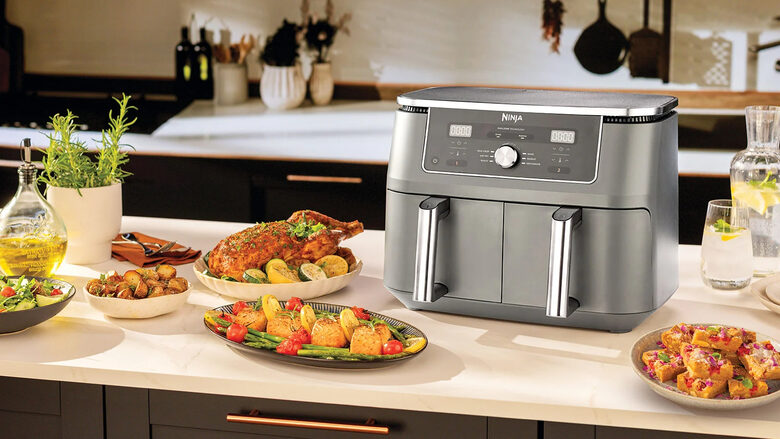 Ninja Foodi MAX Dual Zone DZ400EU Friggitrice ad Aria Doppio Cestello 9,5 L 2470 W Grigio Gunmetal