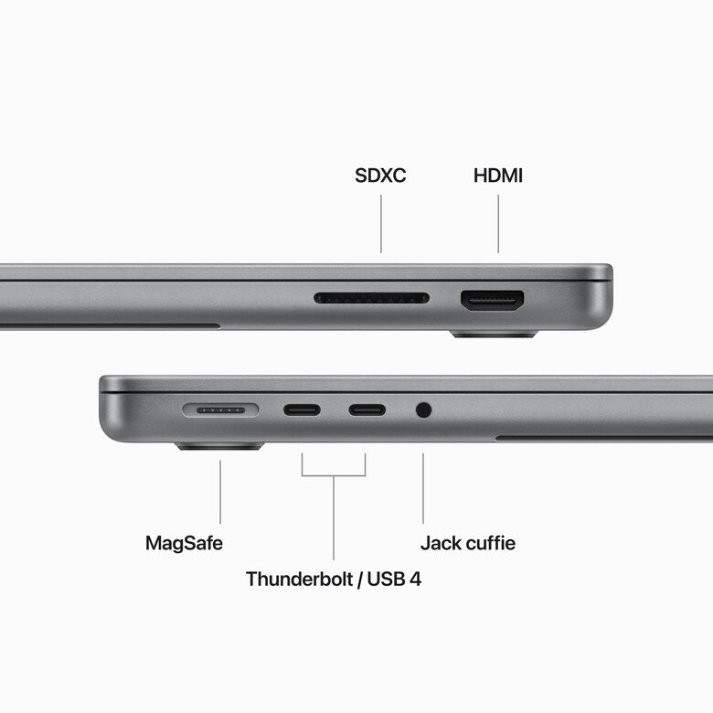 Apple MacBook Pro 14'' M3 chip con 8‑core CPU e 10‑core GPU, 512GB SSD - Grigio Siderale